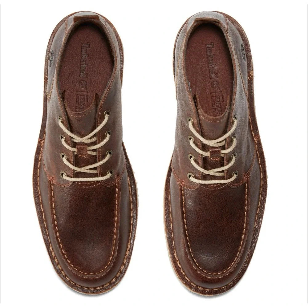 Timberland Westmore Mens Chukka Boots Size 9 Brown Leather Moc Toe SensorFlex